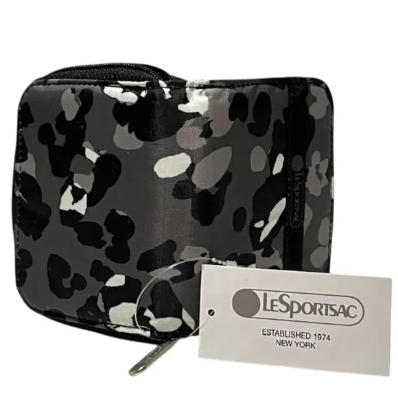 LE SPORTSAC Leopard Noir Bi-Fold Wallet NWT - Picture 7 of 15